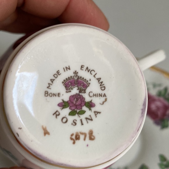 Rosina Bone China teacup and set  , Gold brushed edge - Picture 9 of 11